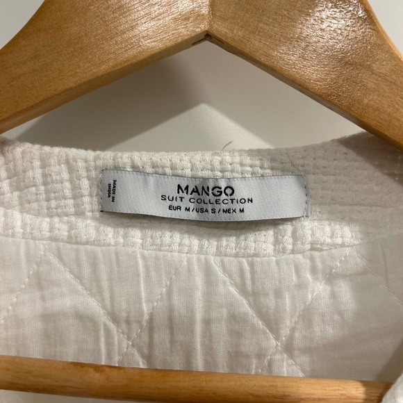 Mango White Textured Blazer - Picture 2 of 2